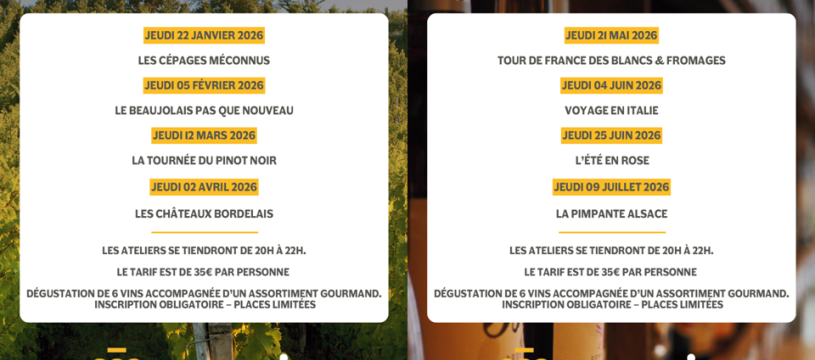 ATELIERS DÉGUSTATION